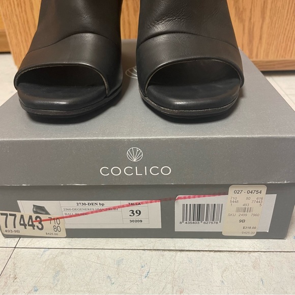 NWT Coclico Leather Open Toe Heel Boots - Picture 7 of 12